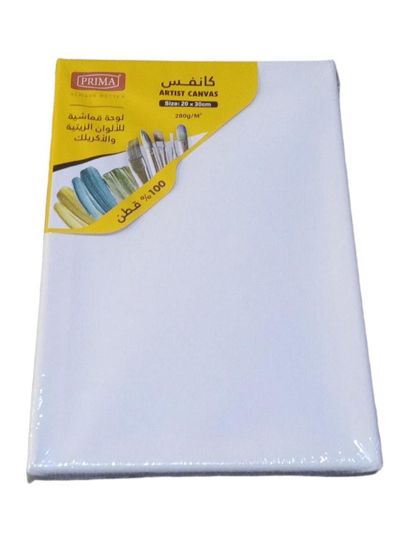 PRIMA Cotton Artist Canvas Board White Size 20*30 cm - Image 3