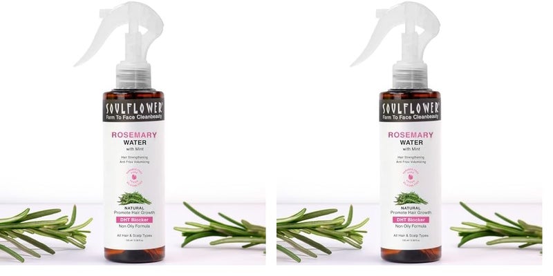 Soulflower Soulflower Rosemary Water spray with mint For Hair growth Hair fall control Scalp health Hair damage protection Anti frizz Rosemary Niacinamide peppermint Oil Men Women 100ml
