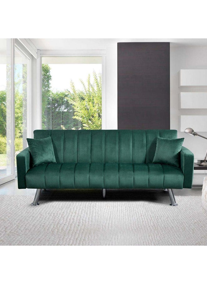 DANUBE HOME - جلام نسيج أريكة سرير تصميم حديث أرائك بمقعدين أثاث غرفة المعيشة مريح 185 × العرض 81 × الارتفاع 77 سم أخضر - Image 1