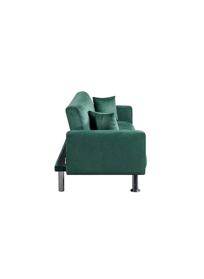 DANUBE HOME - جلام نسيج أريكة سرير تصميم حديث أرائك بمقعدين أثاث غرفة المعيشة مريح 185 × العرض 81 × الارتفاع 77 سم أخضر - Image 1