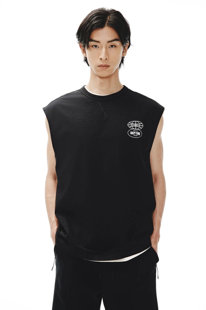 H&M Loose Fit Printed cotton vest top