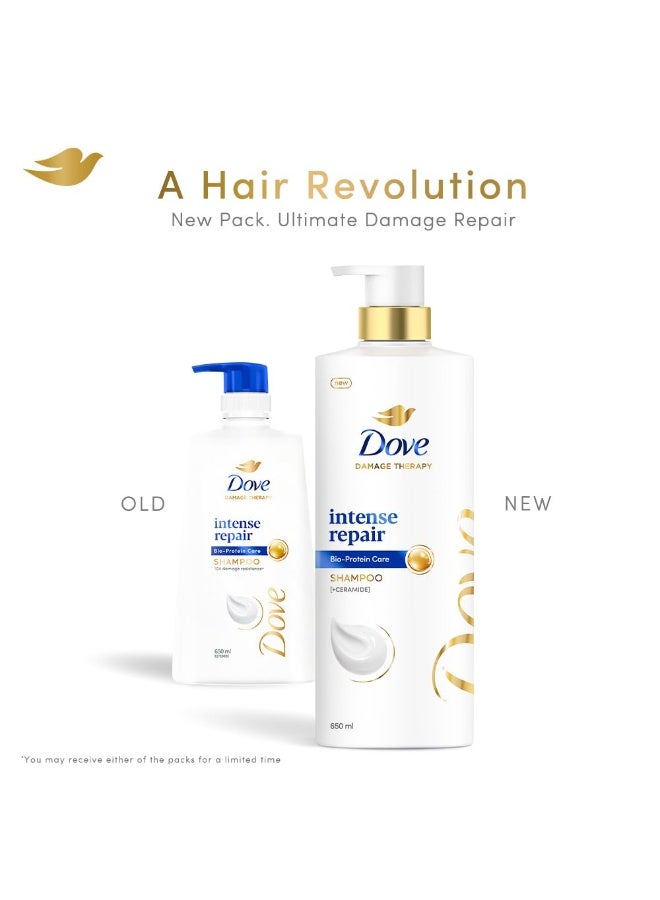 Dove Intense Repair Shampoo 650 ml Strengthening Shampoo for Smooth & Strong Hair - Image 2