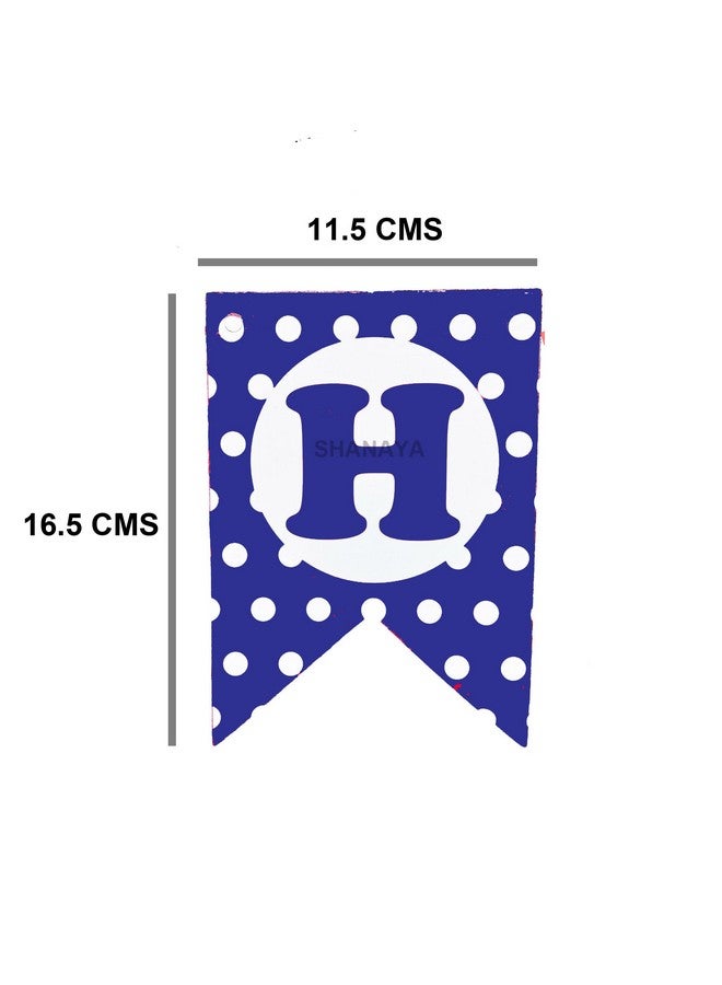 SHANAYA Happy Birthday Hanging Bunting Banner For Decorations Items Party Supplies (Dark Blue) - Image 3