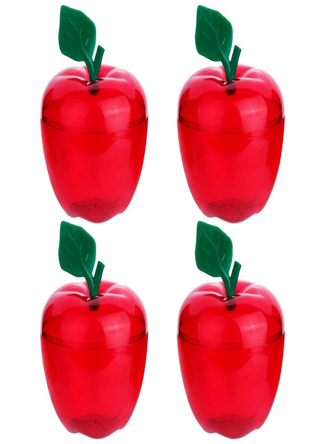 TABGACH 4 Pack Large Red Apple Container,Back To School Teacher Appreciation Gifts,Teacher Gifts Mother Day Gift,Plastic Apple Boxes Filling Containers,Candy Jar Classroom Wedding Valentine Day Party Decor - Image 1