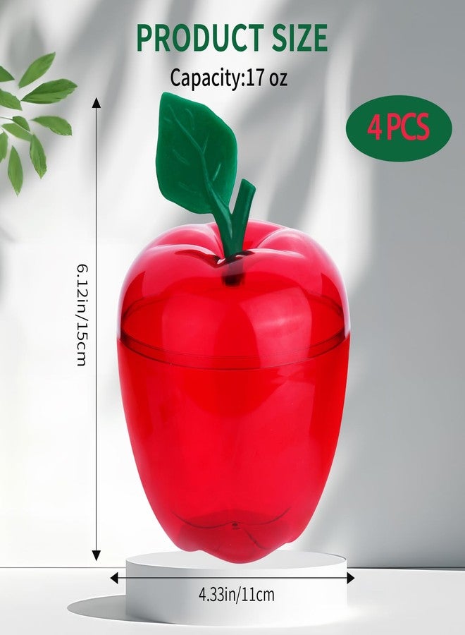 TABGACH 4 Pack Large Red Apple Container,Back To School Teacher Appreciation Gifts,Teacher Gifts Mother Day Gift,Plastic Apple Boxes Filling Containers,Candy Jar Classroom Wedding Valentine Day Party Decor - Image 2