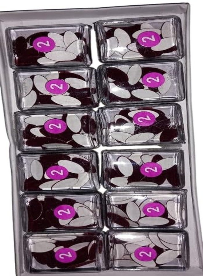 BIG OVAL MAROON COLOR BINDI NO:1 Velvet for Girls and Women (pack of 12 Pices) - Image 1