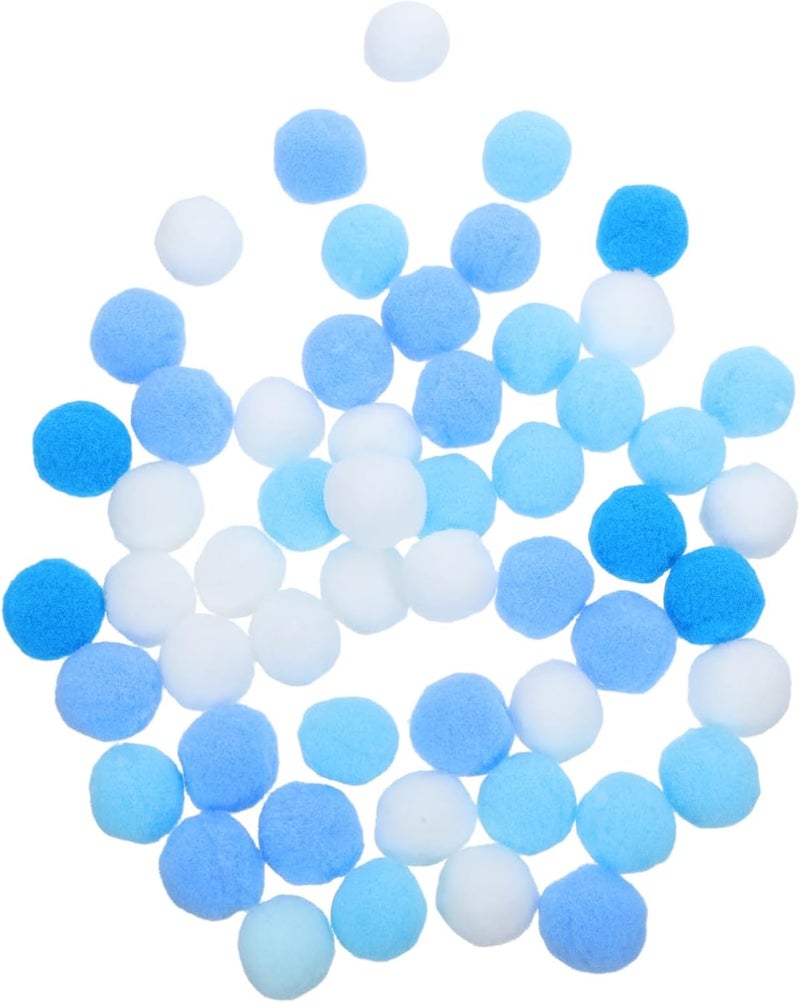 Healifty 200pcs Blue Polyester Pom Poms for Crafts, 2.5cm Soft Decorative Balls for DIY Arts, Party Decorations, and Creative Craft Projects - Image 1