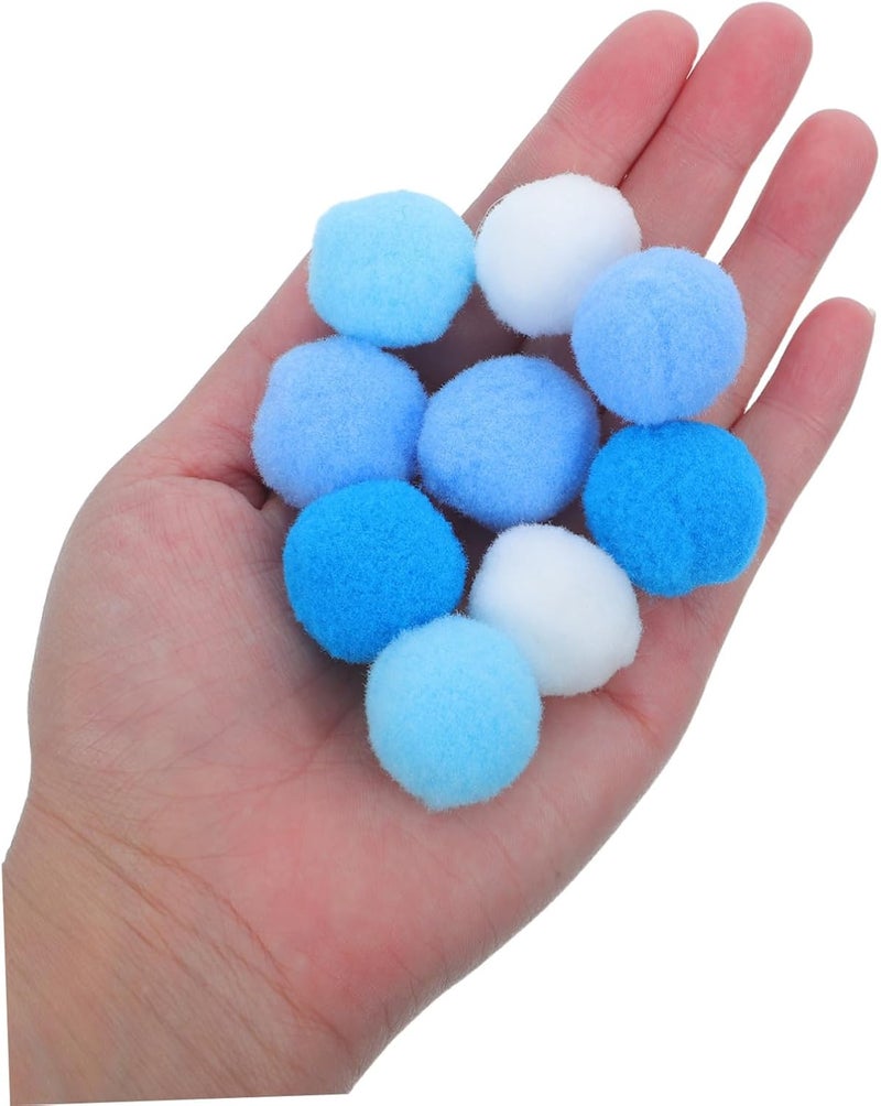 Healifty 200pcs Blue Polyester Pom Poms for Crafts, 2.5cm Soft Decorative Balls for DIY Arts, Party Decorations, and Creative Craft Projects - Image 3