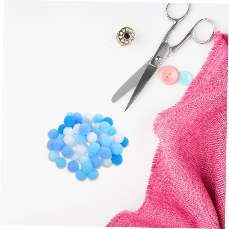 Healifty 200pcs Blue Polyester Pom Poms for Crafts, 2.5cm Soft Decorative Balls for DIY Arts, Party Decorations, and Creative Craft Projects - Image 4