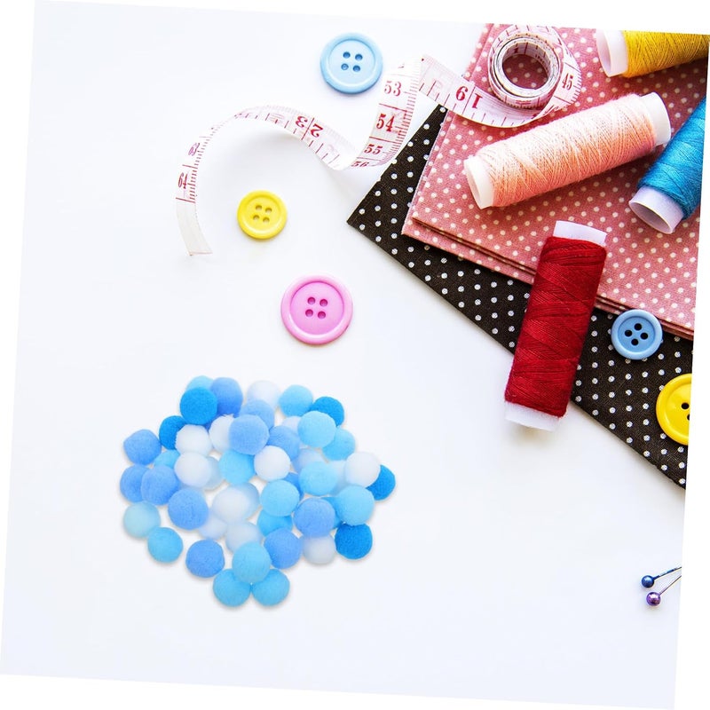 Healifty 200pcs Blue Polyester Pom Poms for Crafts, 2.5cm Soft Decorative Balls for DIY Arts, Party Decorations, and Creative Craft Projects - Image 5