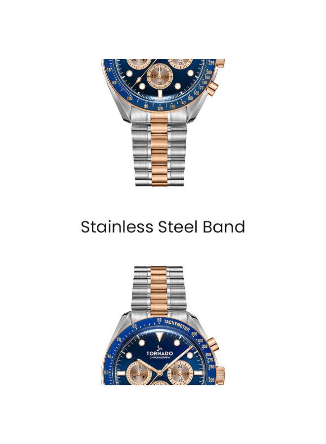 TORNADO Men's Stainless Steel Chronograph Watch T22103-KBKN - 42 mm - Image 5