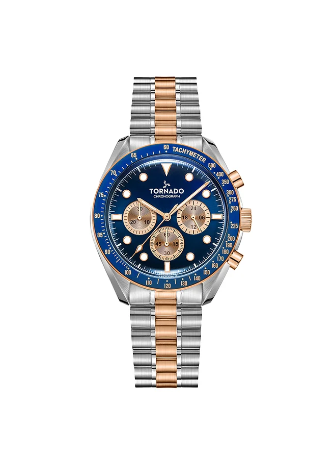 تورنيدو Men's Stainless Steel Chronograph Watch T22103-KBKN - 42 mm