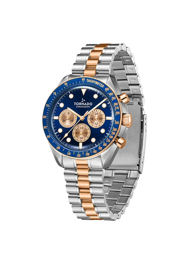 تورنيدو Men's Stainless Steel Chronograph Watch T22103-KBKN - 42 mm