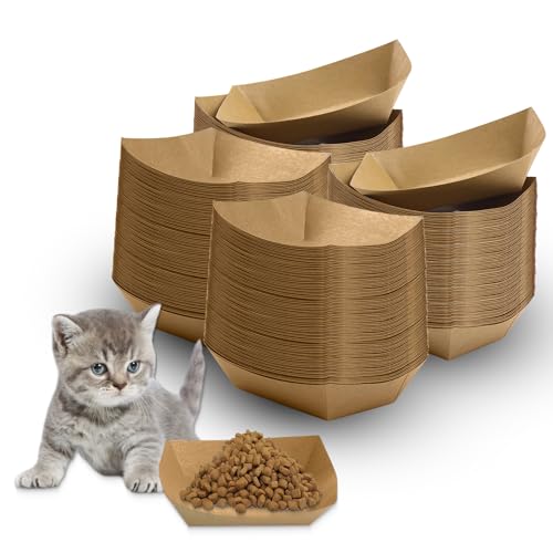 LLHQAMT Disposable Pet Food Bowls, Thickened Disposable Pet Bowls, 50pcs Pet Disposable Feeding Bowls for Wet and Dry Food, Kitten, Puppy (3.3in x 4.9in) - Image 1