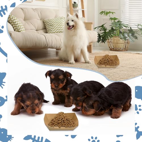 LLHQAMT Disposable Pet Food Bowls, Thickened Disposable Pet Bowls, 50pcs Pet Disposable Feeding Bowls for Wet and Dry Food, Kitten, Puppy (3.3in x 4.9in) - Image 5