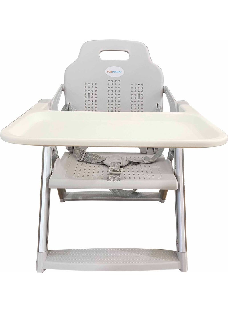 لحظة مرح كرسي طعام للاطفال قابل للطي مع حزام امان وصينية سهلة التنظيف والازالة - Image 2