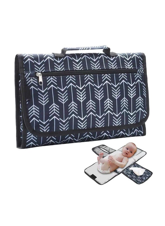 , Portable Nappy Changing Mat with Pockets, Waterproof Foldable Infant Baby Changing Pad Baby Changing Pad Station - Image 1