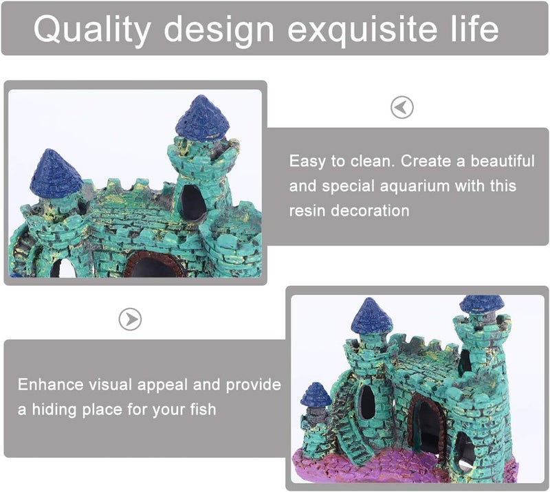 klarako Fish Tank Landscaping Ornaments Castle Villa Aquarium Decoration (Green) - Image 2