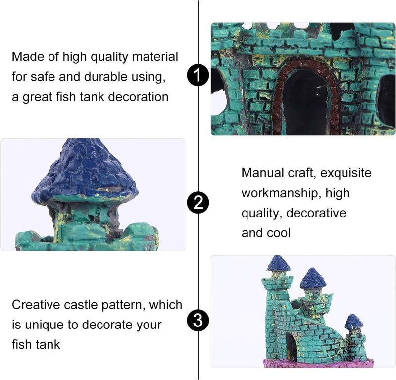 klarako Fish Tank Landscaping Ornaments Castle Villa Aquarium Decoration (Green) - Image 3