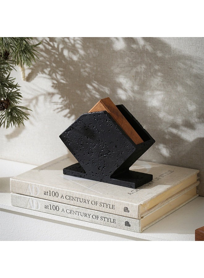 1pcs Modern And Fashionable Tissue Box, Table Marble Napkin Holder, Natural Limestone Texture Home Decoration, Suitable For Modern Farmhouse Decoration, Bathroom Accessories, Homes, Kitchens, And Restaurants - Image 1