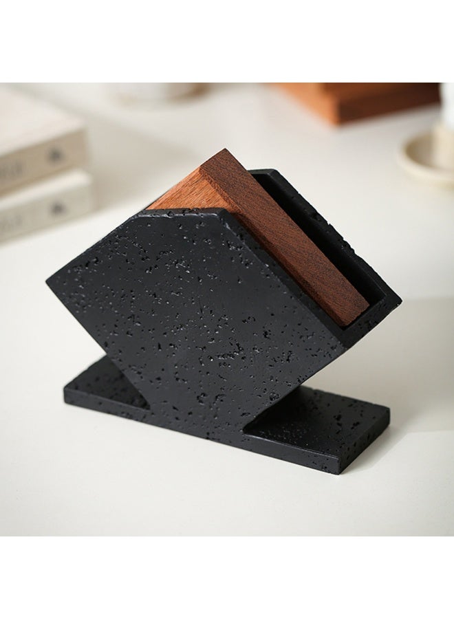 1pcs Modern And Fashionable Tissue Box, Table Marble Napkin Holder, Natural Limestone Texture Home Decoration, Suitable For Modern Farmhouse Decoration, Bathroom Accessories, Homes, Kitchens, And Restaurants - Image 3