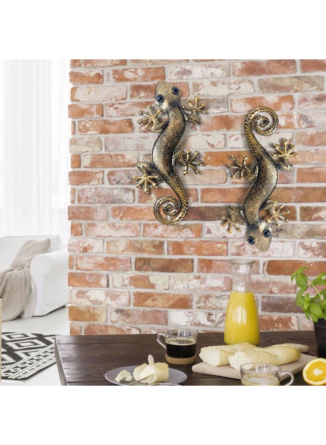 LIFFY Gecko Metal Wall Art Decor 2 Pack 15 Inch - Indoor & Outdoor Lizard Wall Art Hanging Sculpture for Home and Garden - Image 5