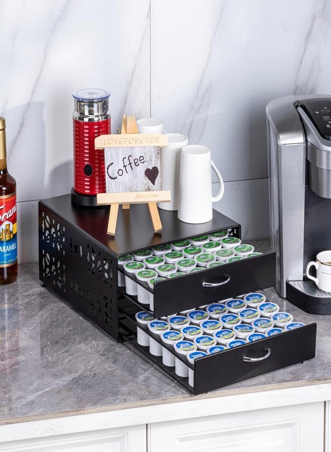 فلاج شيب منظم كبسولات القهوة FlagShip K Cup ذو طبقتين، حامل كبسولات قهوة Keurig، يوفر مساحة على سطح المطبخ (سعة 84 كبسولة) - Image 4