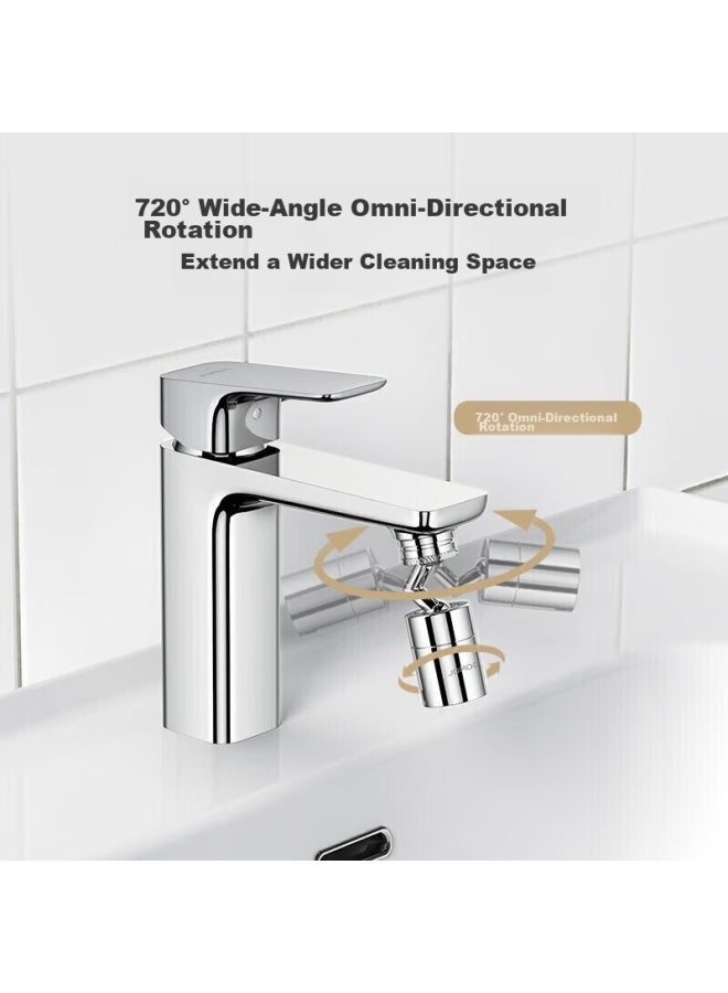 Jomoo Splash-proof Filter, 720-degree nidirectional Dual-function Curved Foot Aerator Extension Head, 02308-1c - Image 3