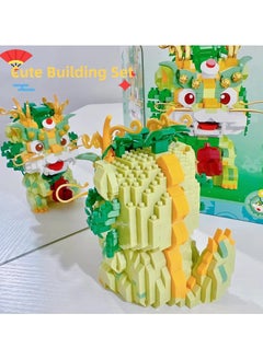 SYOSI Auspicious Dragon 2024 Building Set for Adults，Small Cute Animals Lion Dance Auspicious Lunar New Year Home Decor,STEM Educational Toys Theme for Kid Boy Girl Adult 877 Pcs  - Image 4