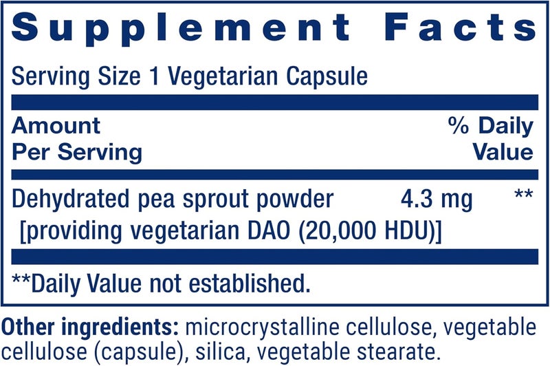 Life Extension Food Sensitivity Relief with Diamine Oxidase DAO Occasional Gas Digestive Comfort histamine Sensitivity DAO Enzyme Supplement Gluten Free NonGMO Vegetarian 60 Capsules - Image 3