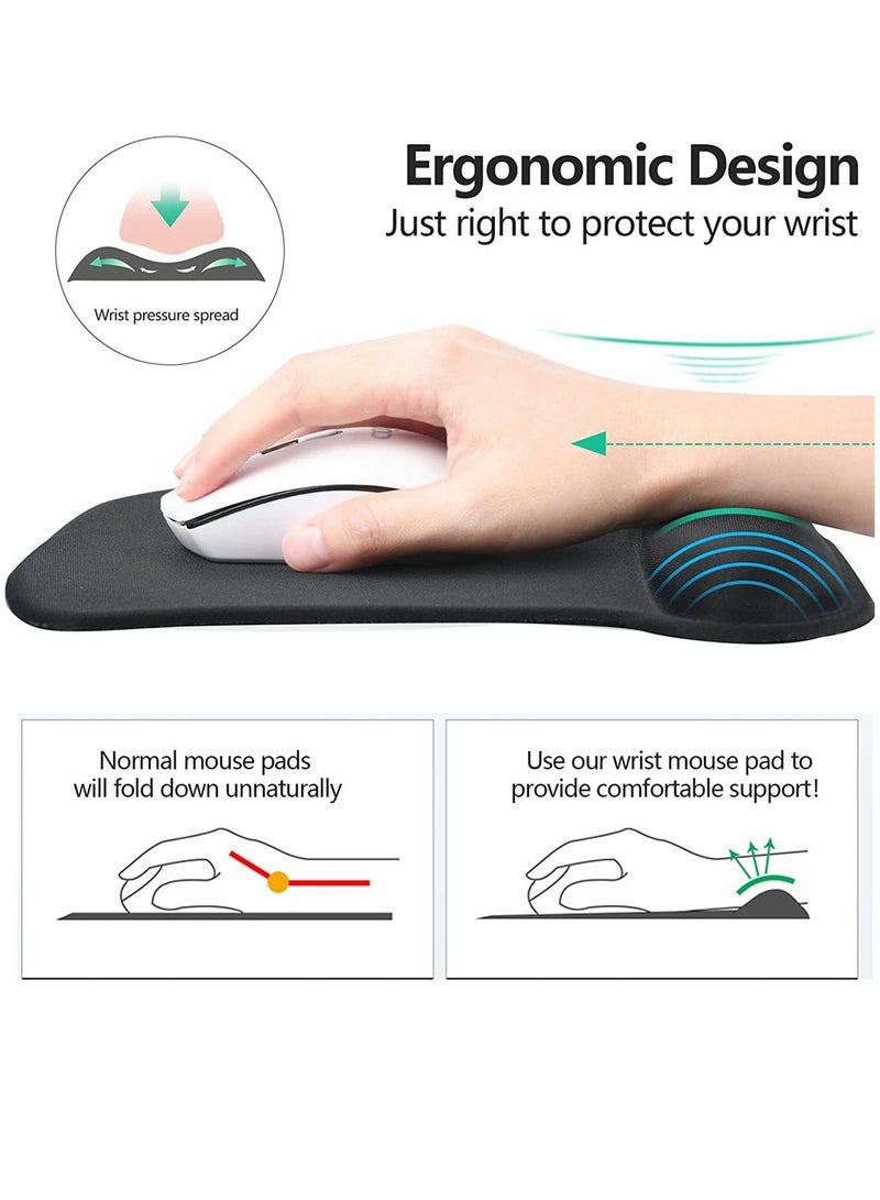 Excefore Ergonomic Mouse Pad with Wrist Support Gel Mouse Pad with Wrist Rest, Comfortable Computer Mouse Pad for Laptop, Pain Relief Mousepad with Non-slip PU Base for Office and Home (9.8 x 7.8 in, Black) - Image 2
