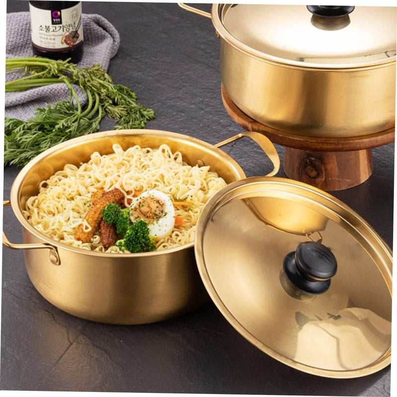HEVASNEK Stainless Steel Korean Ramen Noodle Pot with Lid Handle 1824cm Small Stockpot for Soup Stew Cooking Bowl Ideal for Home Restaurant Use - Image 3