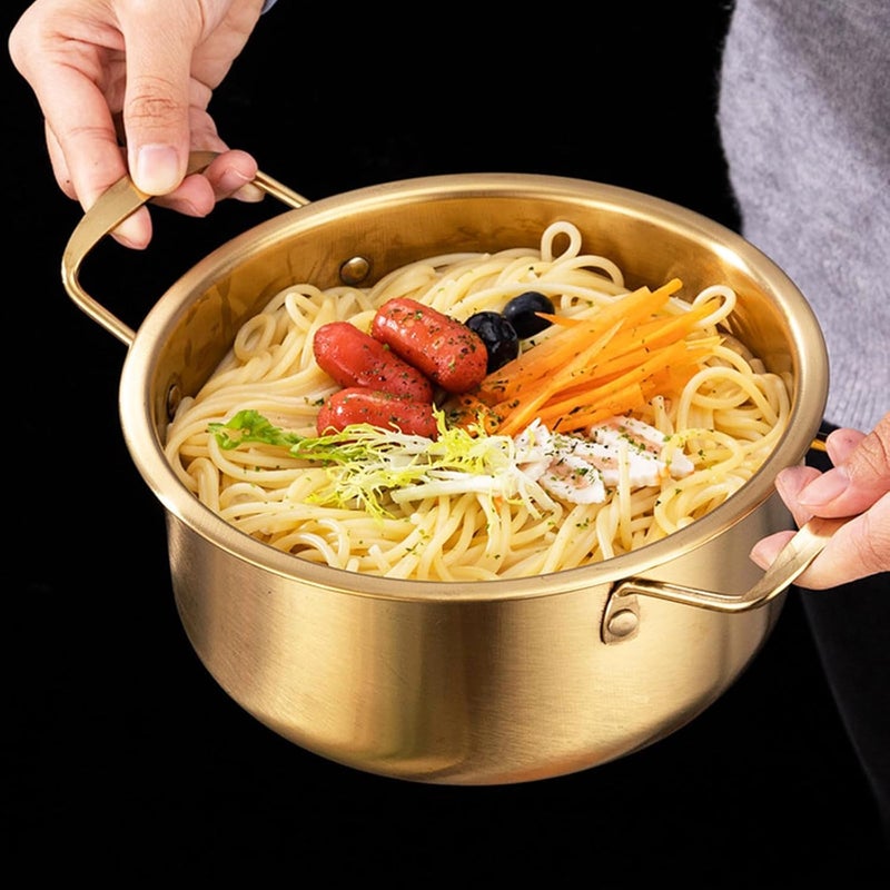 HEVASNEK Stainless Steel Korean Ramen Noodle Pot with Lid Handle 1824cm Small Stockpot for Soup Stew Cooking Bowl Ideal for Home Restaurant Use - Image 4