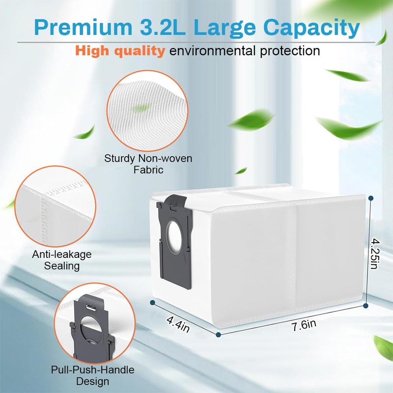 HASTHIP HASTHIP 4Pcs Dust Collector Bags for Dreame L10s Pro Ultra Vacuum Cleaner Replenishment Kit Replacement Parts Replacement Accessories Superior Filtration Capabilities Large Dust Bags Cleaning Tool - Image 3
