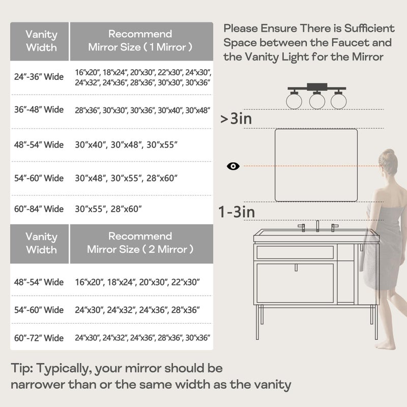 Minuover Wall Mount Mirror for Bathroom, Brush Black Metal Framed Rounded Corner Rectangular Vanity Mirror (20" x 30", Black) - Image 5