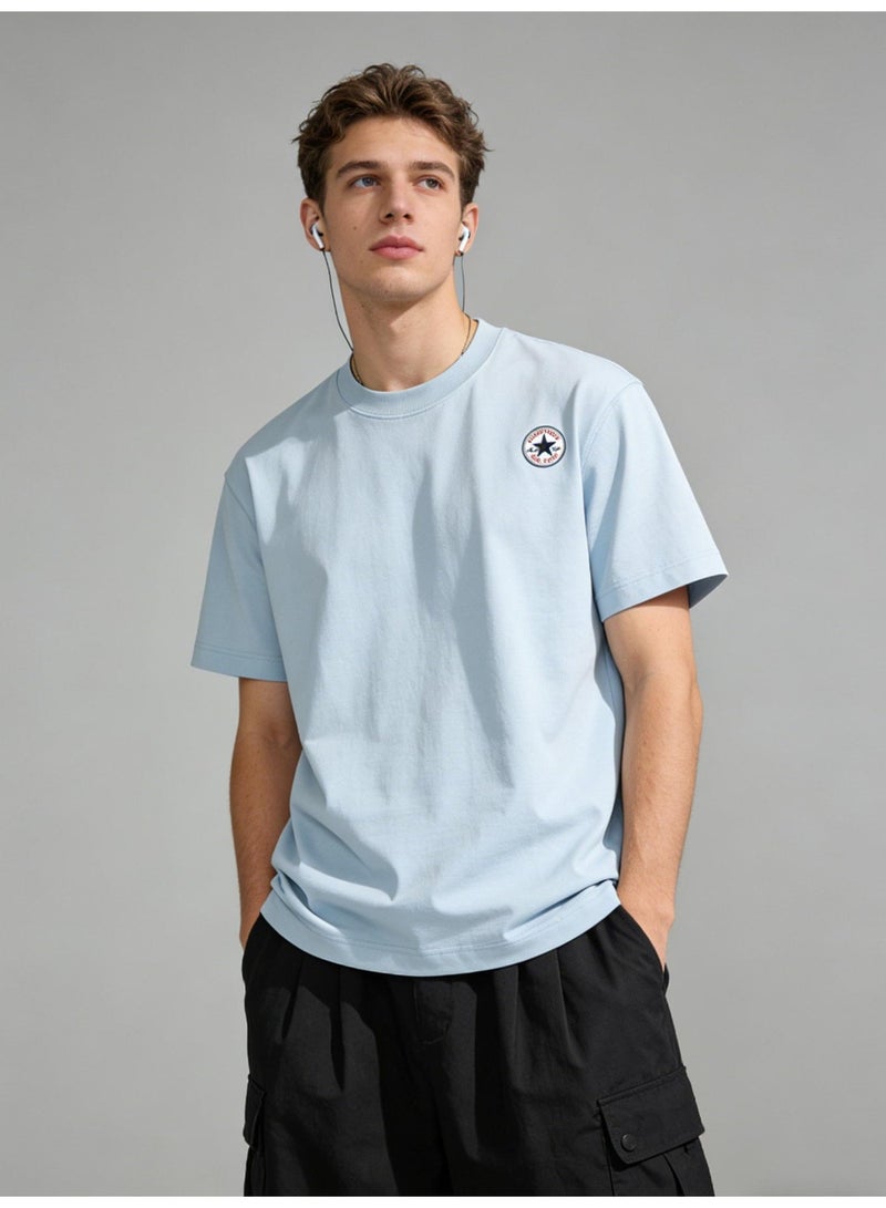 CONVERSE Men's and women's t-shirts, high-grade cotton loose short sleeves, round converse logo, men's and women's retro street clothes. Heavy cotton up to 300G. - Image 2