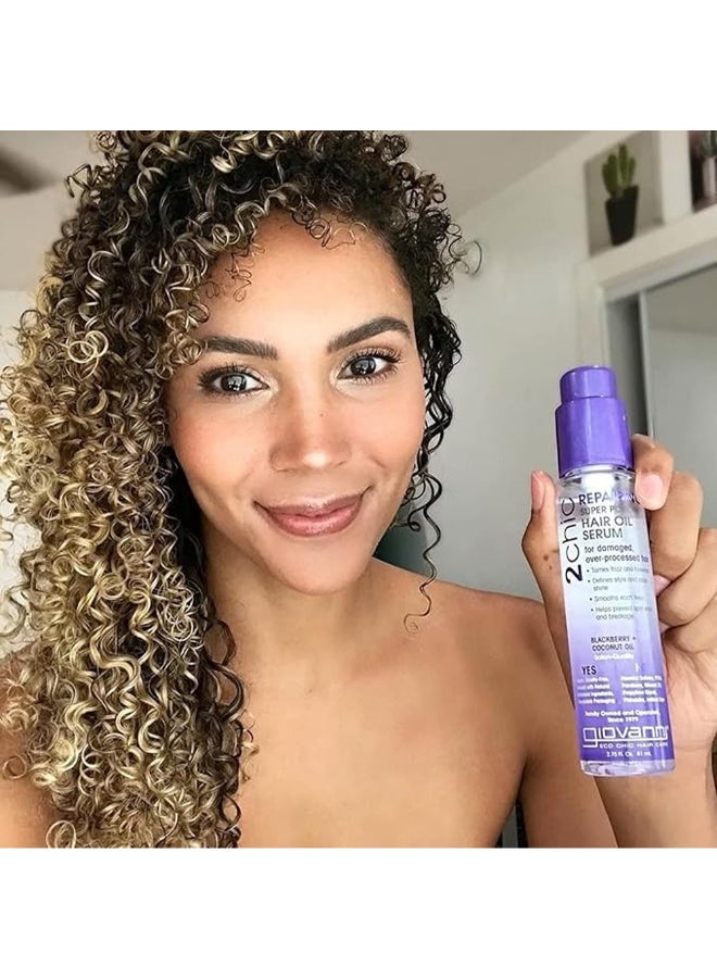 Giovanni 2Chic Repairing Super Potion Hair Oil Serum, Hair Care, Infused With Blackberry & Coconut Oil 81ml - Image 4