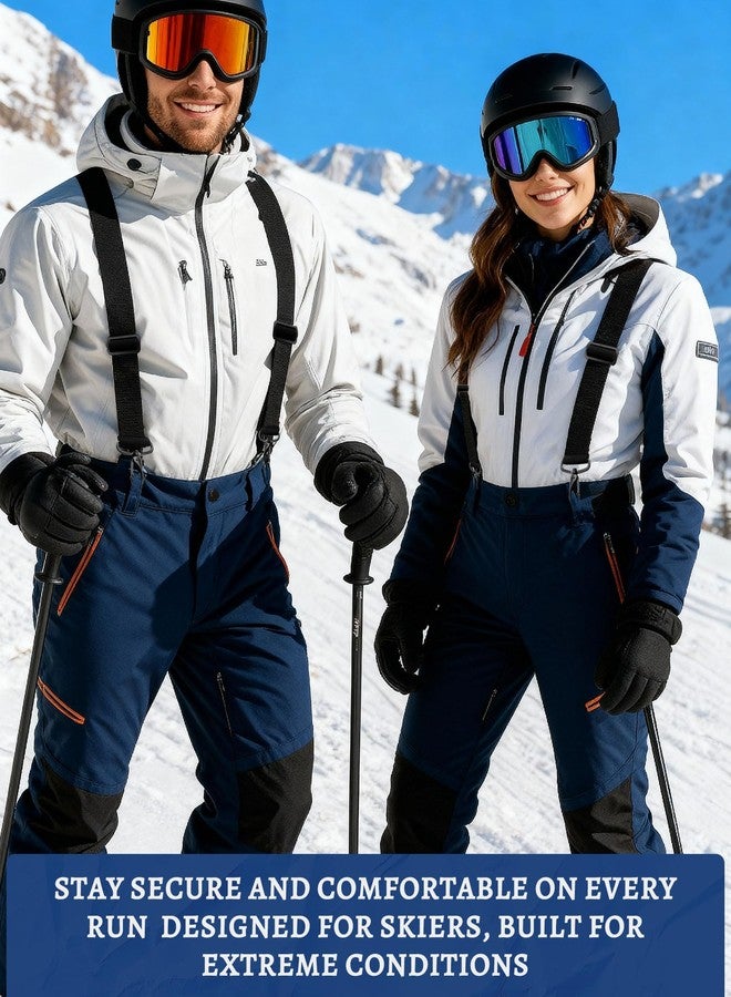 Cotwinter 3 Pack 2in Wide Ski Suspenders Heavy Duty Adjustable Elastic X-Back Snow Pants Suspenders Non-slip Straps for Adult(Black) - Image 4