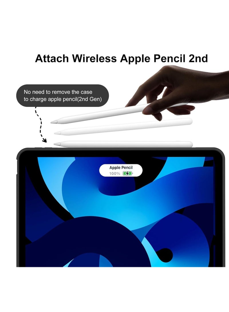 ELTRAZONE Case for iPad Air 11 Inch M2 2024, iPad Air 5th/4th Gen (10.9 Inch, 2022/2020) – Lightweight Thin Soft TPU Back Protective Case with Auto Sleep/Wake, Smart Folio Cover black - Image 4