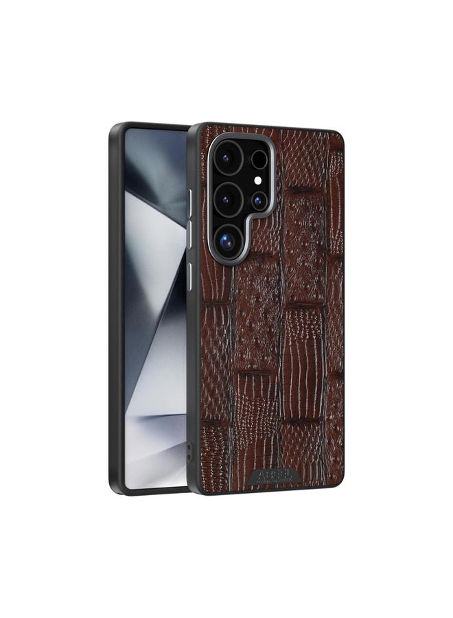 S-TOP Case For Samsung Galaxy S25 Ultra 5G ABEEL Beast Pattern 6D Micro-Embossed MagSafe Genuine Leather Phone Case - Image 1