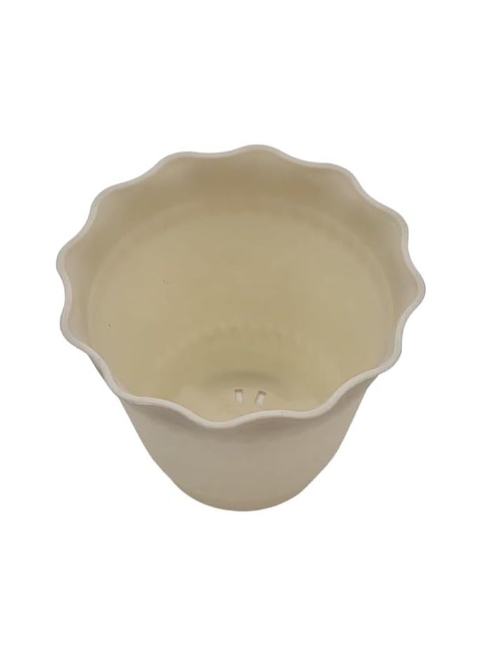 Generic FG ZAIN Flower Pots – Pack of 5, Color- Beige, Decorative Plant Containers for Indoor & Outdoor Use, Stylish Planters for Flowers, Herbs, Succulents  - Image 1