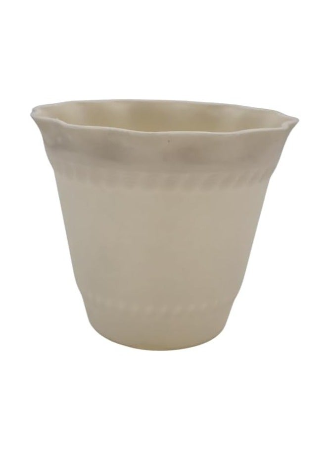 Generic FG ZAIN Flower Pots – Pack of 5, Color- Beige, Decorative Plant Containers for Indoor & Outdoor Use, Stylish Planters for Flowers, Herbs, Succulents  - Image 3