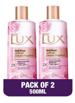 Lux Soft Rose Delicate Fragrance Body Wash 2 x 500ml  - Image 1