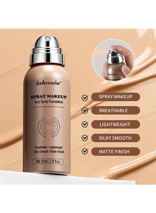 lakerain Spray Makeup Airy Spray Foundation, Breathable/Lightweight, Silky Smooth/Matte Finish,  Airbrush Flawless Setting Spray Foundation (NATURAL) - Image 4