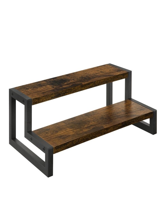 YINMIT Tiered Display Stand Riser Shelf, Wooden Spice Rack Organizer for Countertop, 2 Tier Kitchen Counter Shelf - Image 1