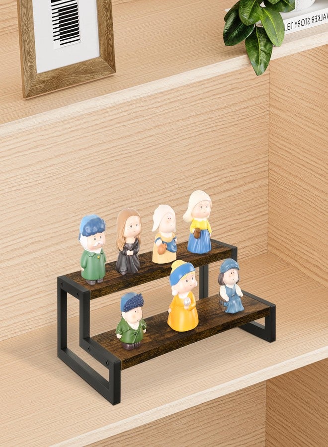 YINMIT Tiered Display Stand Riser Shelf, Wooden Spice Rack Organizer for Countertop, 2 Tier Kitchen Counter Shelf - Image 3