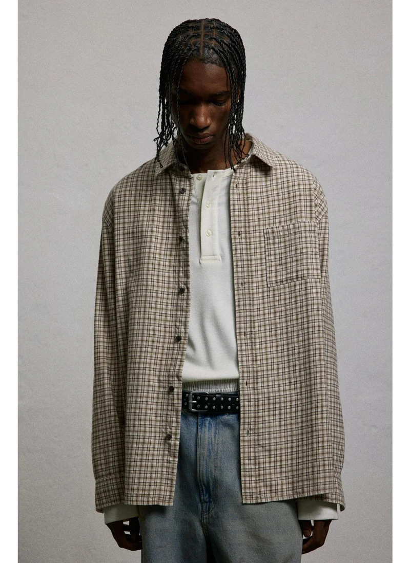اتش اند ام Loose Fit Flannel shirt