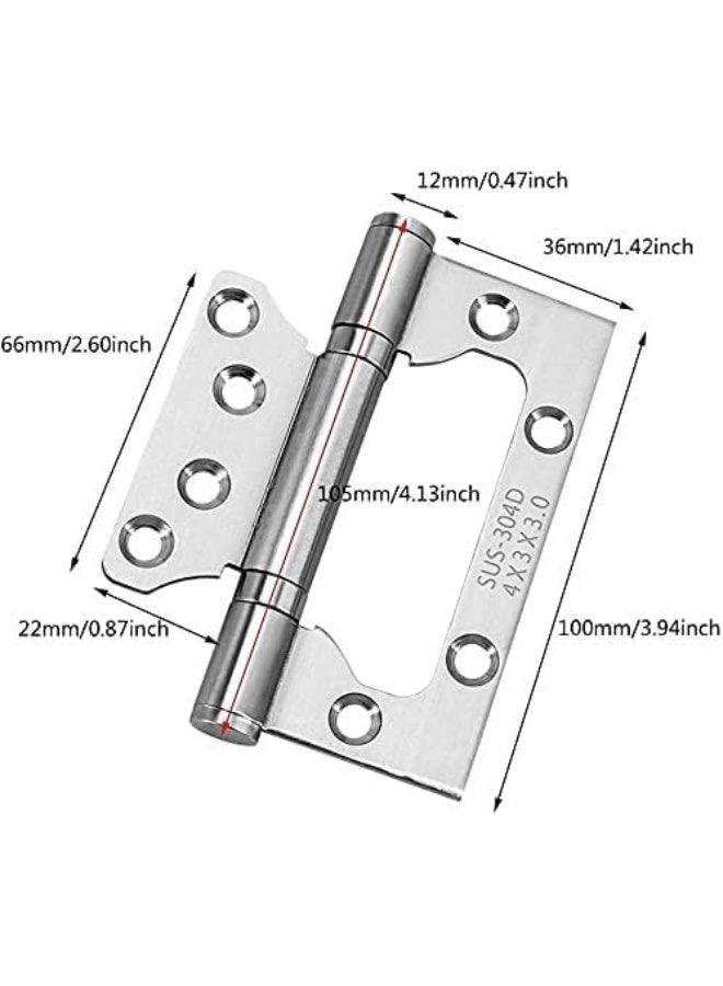 NJM Center Open Cut Hinges Non Mortise Door 4"x3", 2 Piece Pack With Screws - Image 5