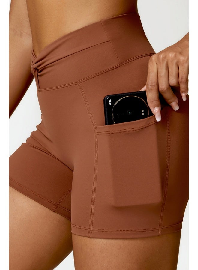 KAWN.YOGA KAWN YOGA Womens High Waist Contour Seamless Workout Sport Yoga Shorts Tummy Control With Pockets - Image 1