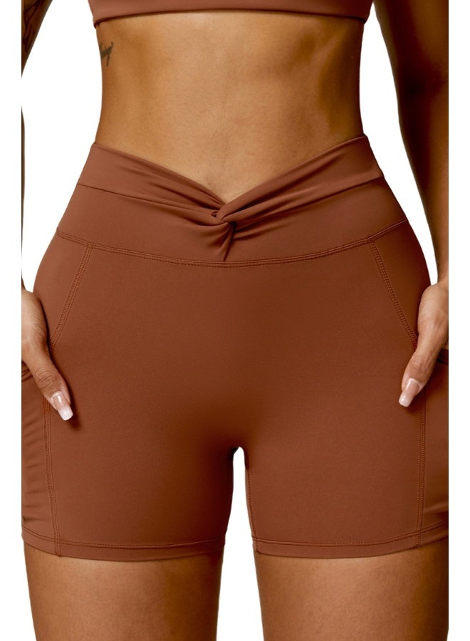 KAWN.YOGA KAWN YOGA Womens High Waist Contour Seamless Workout Sport Yoga Shorts Tummy Control With Pockets - Image 4